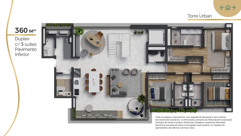 25 BIOTIQUE - COBERTURA 360 M² - 4 SUÍTES PAVIMENTO INFERIOR